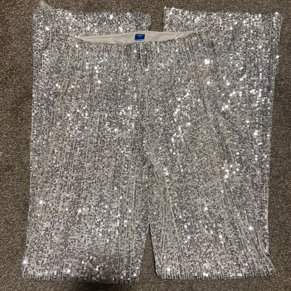 Old navy sequin flare pants size S EUC